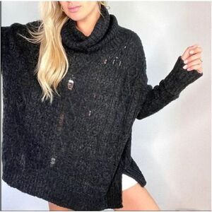 Free People Complex Cable Knit Pullover XS